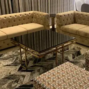 طاولة قهوة رئيسية من الاستيل المذهب