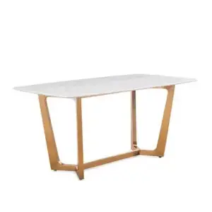 طاولة طعام رخام بلمسة الاستيل الفاخر