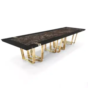 طاولة طعام رخام فاخرة بتصميم اسبانى مع كراسي