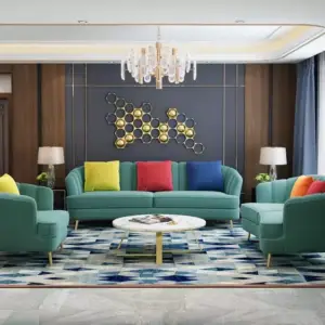 طقم كنب جلوس فاخر بتصميم بسيط وراقي