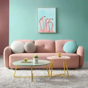 | طقم كنب مع كرسي وبوف بتصميم اوروبي