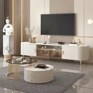 طقم طاولات تلفزيون و قهوة فخمة وانيقة 8 طقم طاولات تلفزيون و قهوة فخمة وانيقة