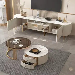 طقم طاولات تلفزيون و قهوة فخمة وانيقة 9 طقم طاولات تلفزيون و قهوة فخمة وانيقة