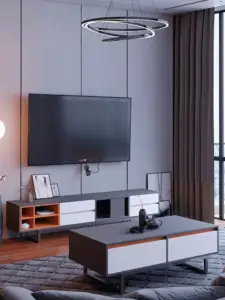 طقم طاولات قهوة وتلفاز مودرن شيك