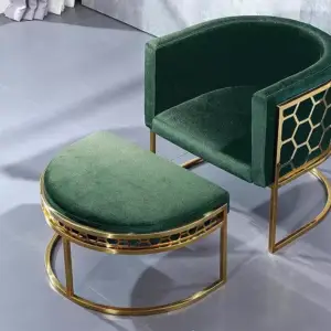 كرسي مفرد وبوف بتصميم الاستيل المذهب