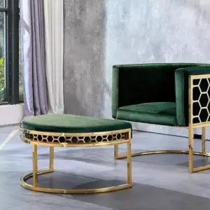 كرسي مفرد وبوف بتصميم الاستيل المذهب