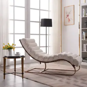 | كرسي استرخاء مودرن من الاستيل المذهب