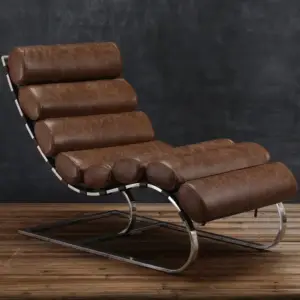 كرسي استرخاء مودرن من الاستيل المذهب