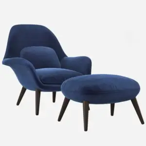 | كرسي استرخاء بتصميم شيك مع مسند للقدم