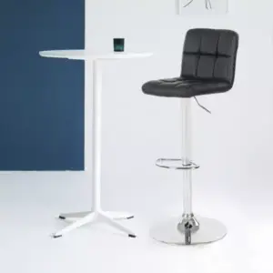 كرسي بار من الجلد الفاخر و الفولاذ الفخم