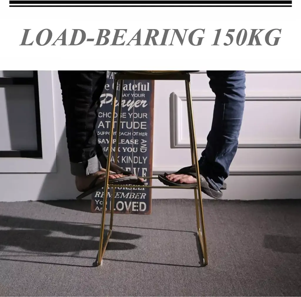 كرسي بار استيل مذهب دائري