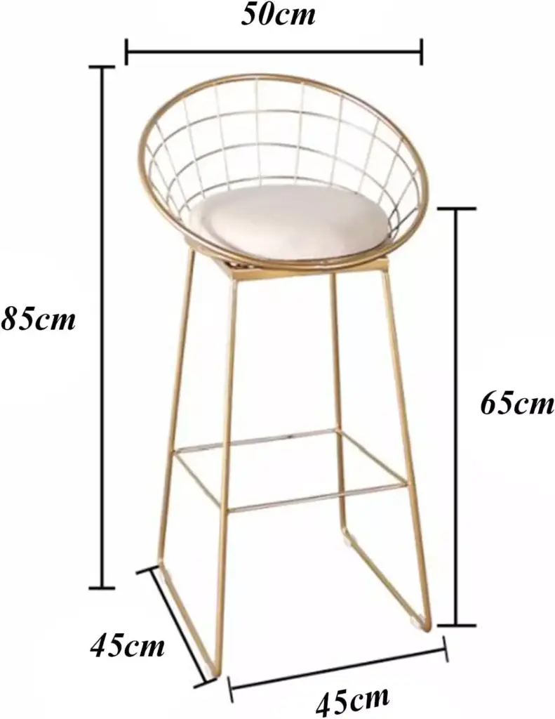 كرسي بار استيل مذهب دائري