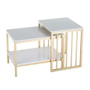 | طاولة جانبية مزدوجة متداخلة بتصميم حديث