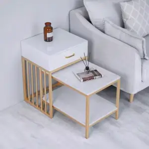 | طاولة جانبية مزدوجة متداخلة بتصميم حديث