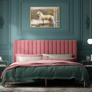 سرير نوم مخمل متوفر بالوان متعددة