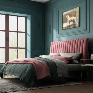 سرير نوم مخمل متوفر بالوان متعددة