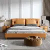 سرير مودرن فخم جلد طبيعي