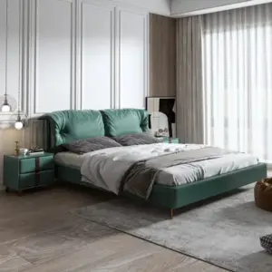 | سرير مودرن فخم جلد طبيعي