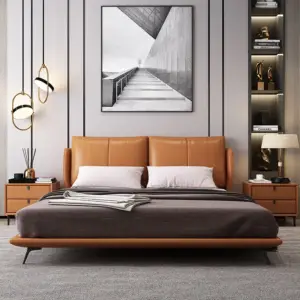 سرير مودرن جلد بتصميم ايطالي فاخر 2 | سرير مودرن جلد بتصميم ايطالي فاخر