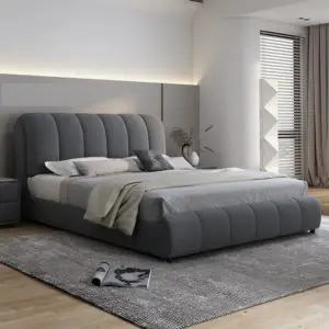سرير مودرن مخملي بتصميم مريح