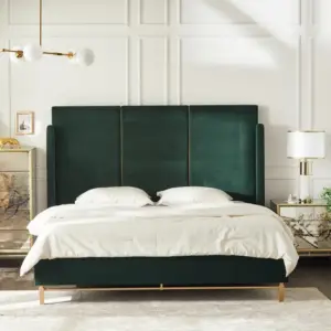 سرير مودرن بتصميم ظهر مرتفع فخم