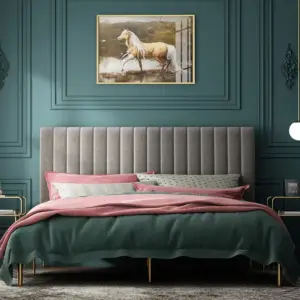 سرير نوم مخمل متوفر بالوان متعددة