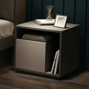 سرير بتصميم حديث مع كمودينه 4 سرير بتصميم حديث مع كمودينه