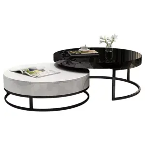 طاولة قهوة ثنائية بتصميم بسيط