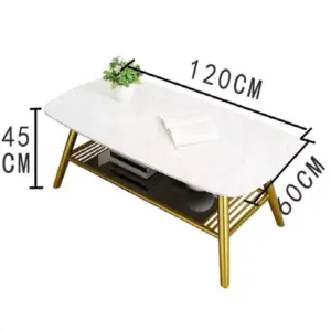 طاولة قهوة رخامية بقاعدة ستيل مودرن