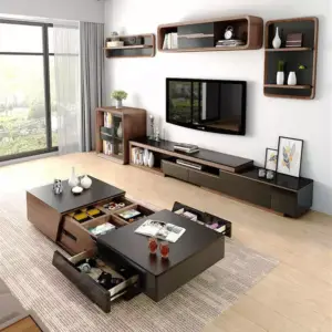 طاولة قهوة وتلفاز متعددة مساحات التخزين 5 طاولة قهوة وتلفاز متعددة مساحات التخزين