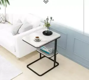 | طاولة معدن بسطح رخامي تصميم مودرن