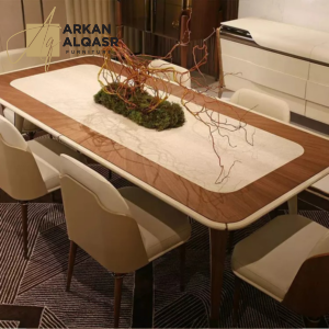 طاولة طعام رخام بتصميم ايطالي فاخر