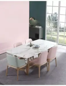 طاولة طعام رخام مع اربعة كراسي