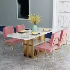 طاولة طعام رخام مع كراسي