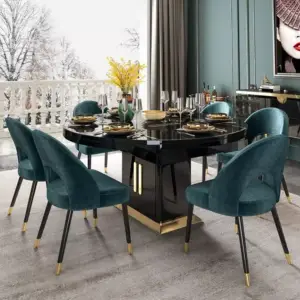 طاولة فاخره مع كراسي وبتقنية تسخين الطعام
