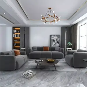 طقم كنب ثلاثة قطع مخملي مريح