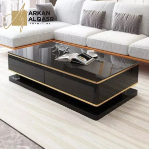 طقم طاولة تلفاز مع قهوة بتصميم ايطالي كلاسيكي