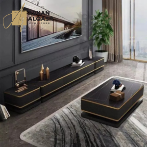 طقم طاولة تلفاز مع قهوة بتصميم ايطالي كلاسيكي