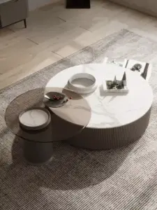 طقم طاولتين قهوة مع طاولة تلفاز بتصميم مميز