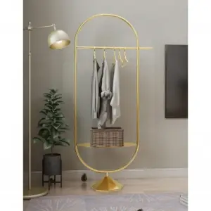 علاقة ملابس ستاند شماعات ملابس و أغراض مع رف 2 علاقة-ملابس