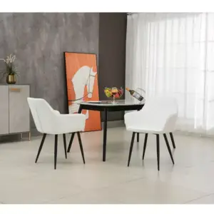 كرسى طعام جلد بتصميم ايطالى