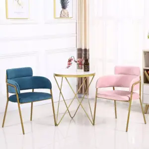 كرسي معدني مخمل بألوان متنوعة