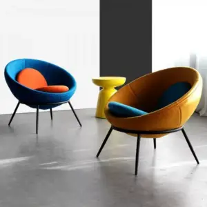 كرسى دائري مريح بهيكل معدني قوي