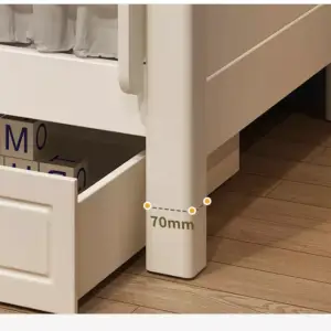 | سرير أطفال بدورين بتصميم عصري – خشب متين وسلال تخزين – مثالي للمساحات الصغيرة وآمن للاستخدام اليومي