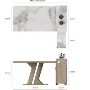 طاولة طعام فاخرة مع بوفيه