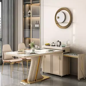 طاولة طعام فاخرة مع بوفيه