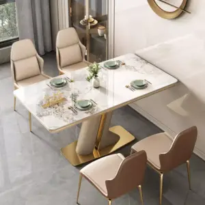 طاولة طعام فاخرة مع بوفيه