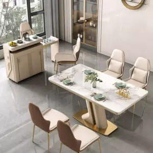 طاولة طعام فاخرة مع بوفيه