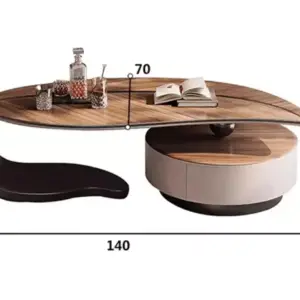 | طاولة قهوة بتصميم ورقة شجر