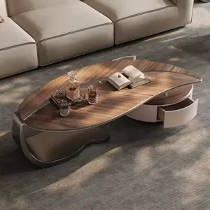 طاولة قهوة بتصميم ورقة شجر